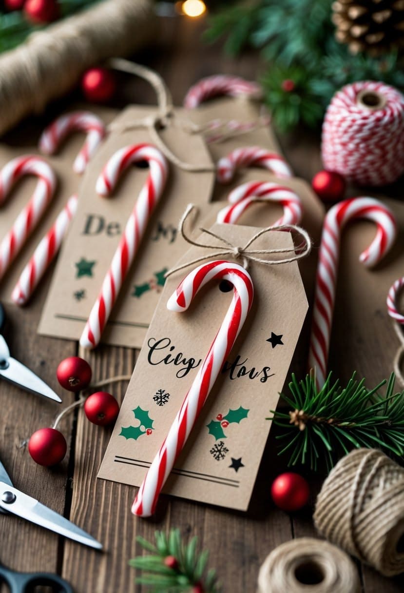 Sweet Candy Cane Christmas Tags