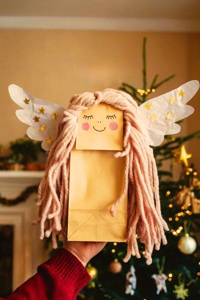 Sweet Christmas Angel Paper Bag